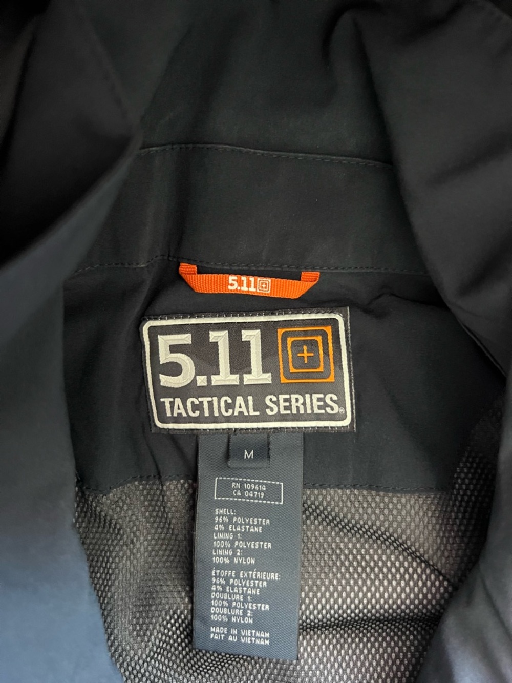 5.11 Tactical Hooded Raincoat - Navy - Picture 2 of 5